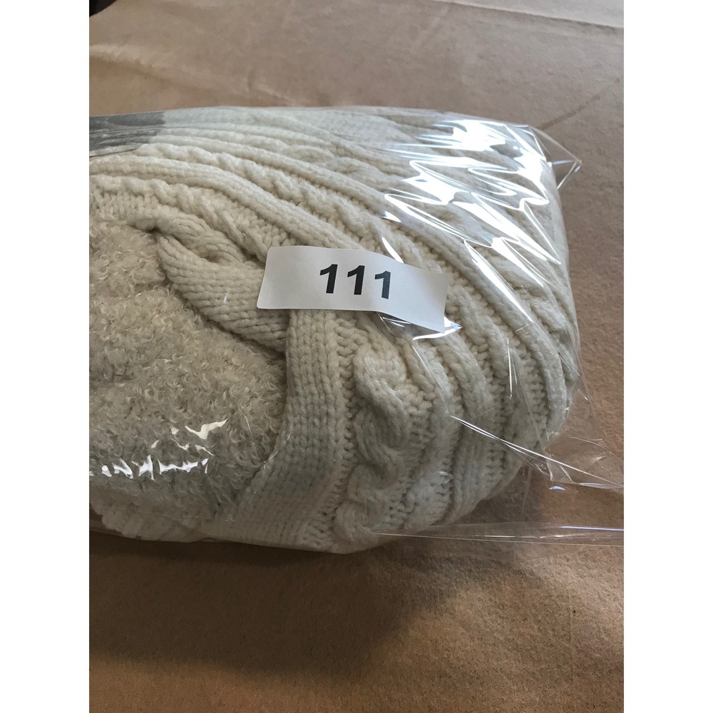 Loft Womens Ivory Cable Knit Popcorn Sleeve Zip Front Cardigan Sweater Large NWT - Picture 8 of 8